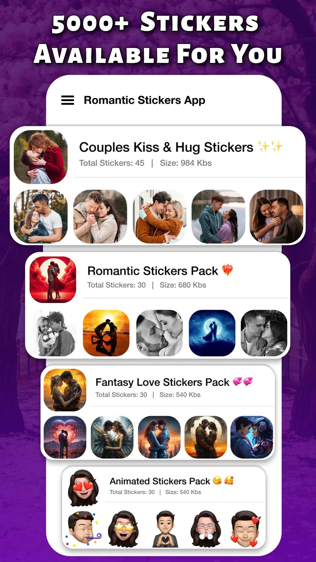 Romantic Stickers for WhatsApp screenshot 4